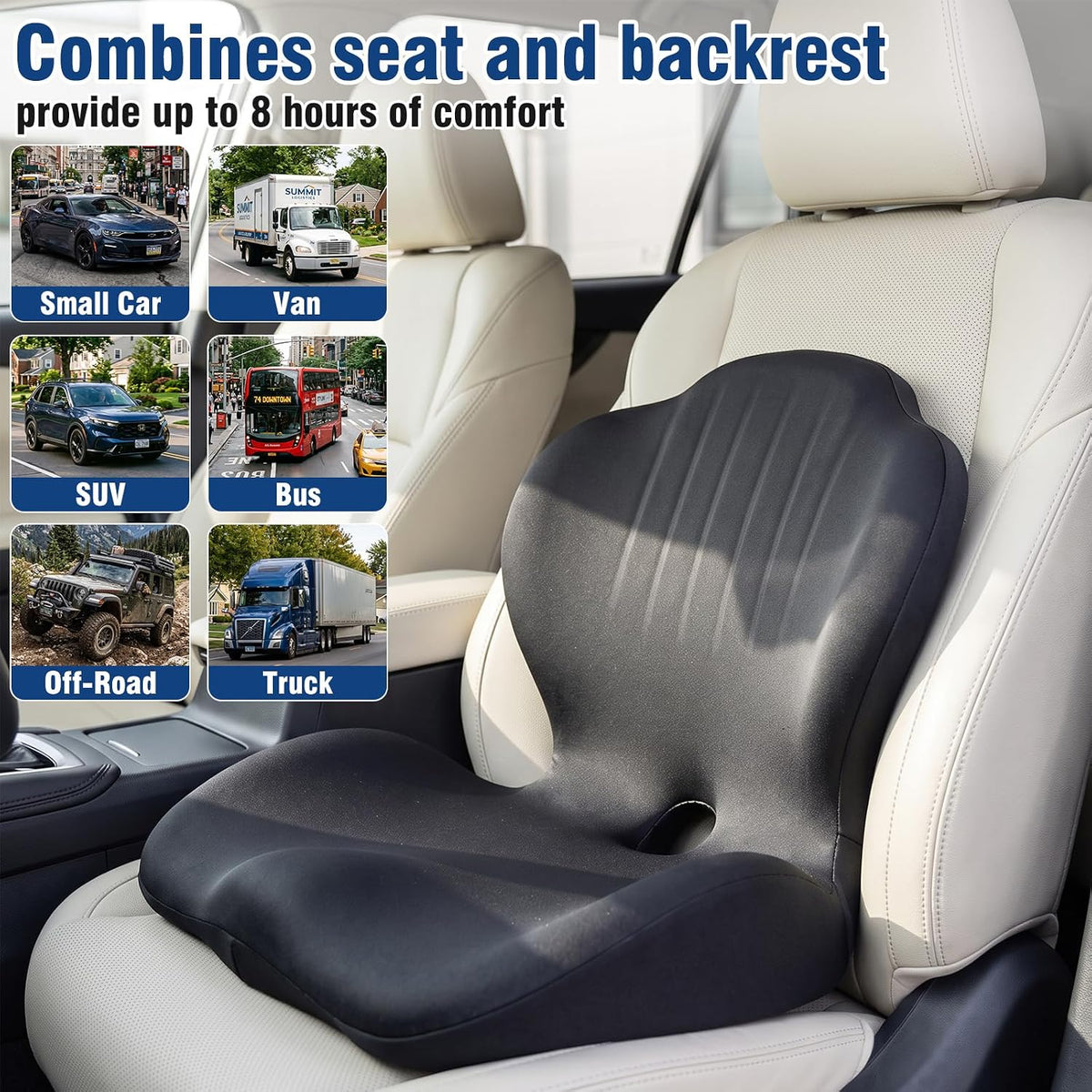 Car Seat Cushion Office Chair Cushion with Lumbar Support Pillow