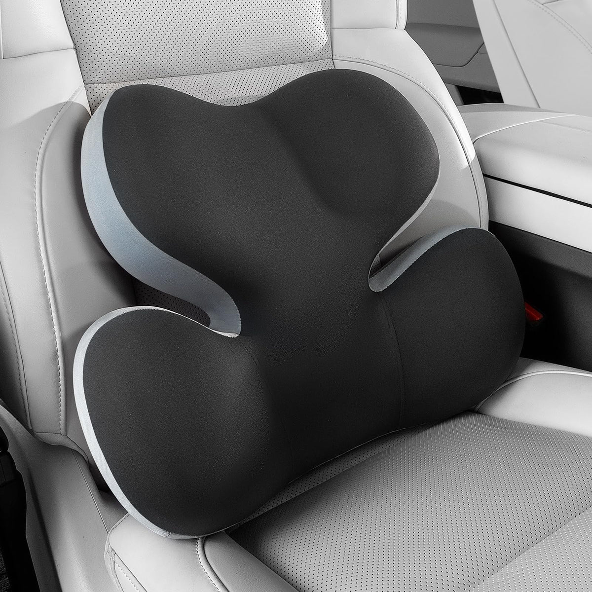 BEBAS Ergonomic Memory Foam Lumbar Support Pillow for Car, BlackGray