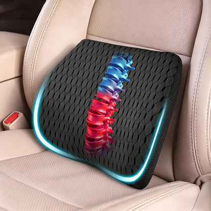 Lumbar Support Pillow for Car & Office Chair - High-Density Memory Foam Back Cushion for Sciatica & Lower Back Pain Relief - Non-Slip Support for Driving & Desk Workers