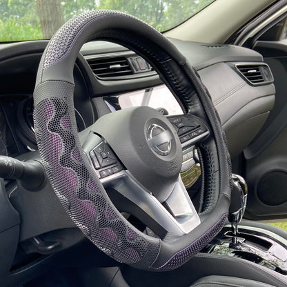 PINCTROT Steering Wheel Cover Great Grip Honeycomb Design 15 Inch All Black