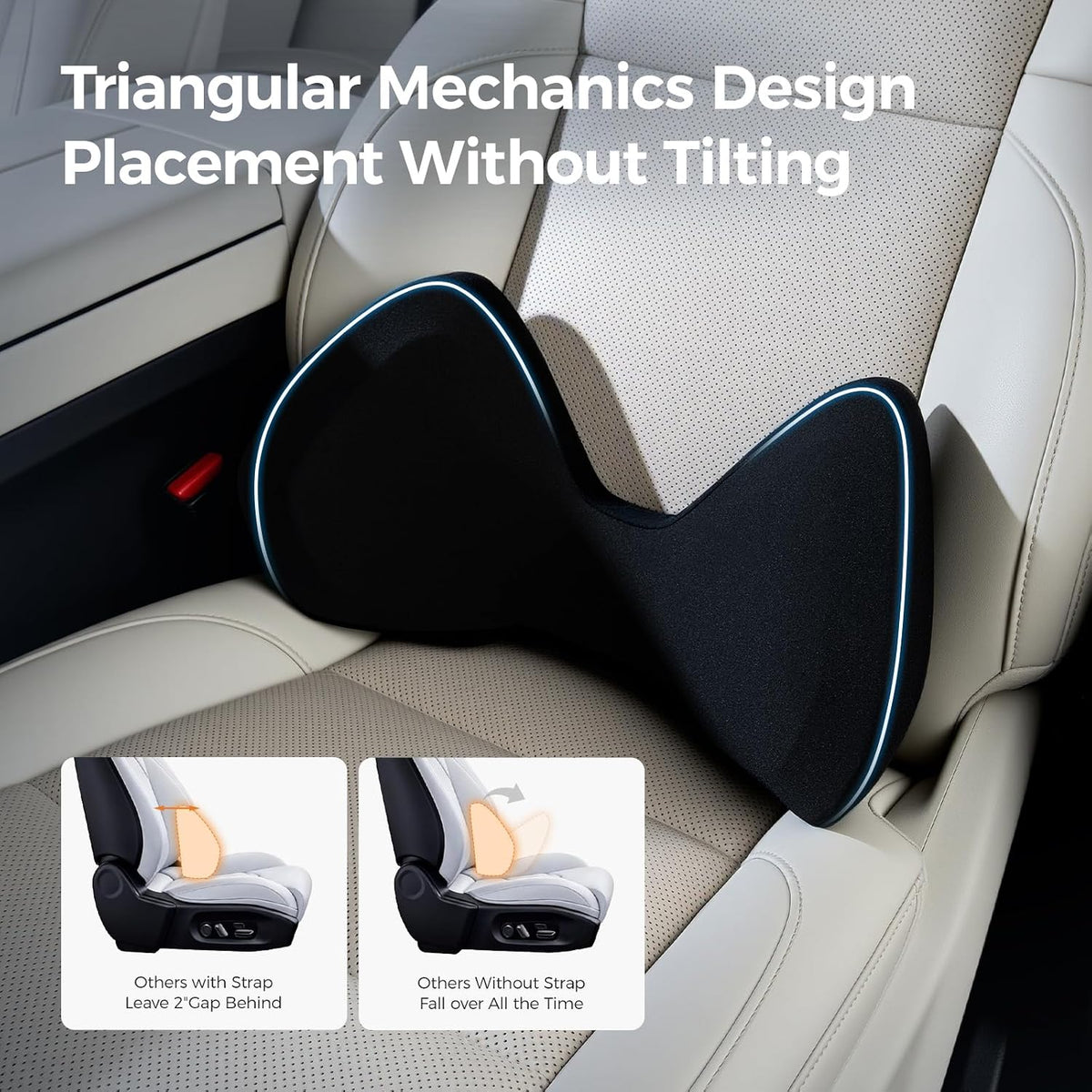 BABUR Lumbar Support Pillow for Car, Back Cushion for Low Back Pain Relief