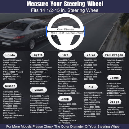 Steering Wheel Cover 14.5"-15", Heavy-Duty, Non-Folding Packaging