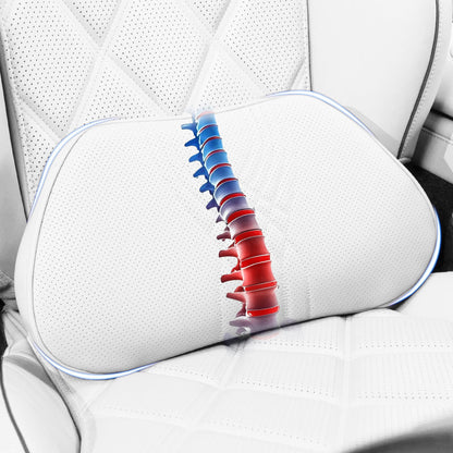 Lumbar Support Pillow for Car Seat, Office Chair, White, 1PC