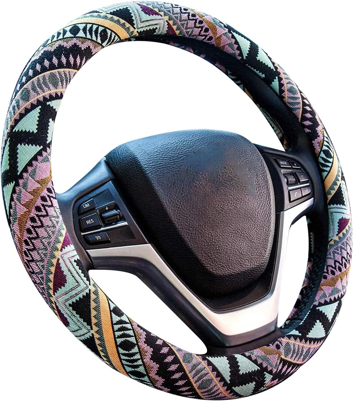 Valleycomfy Boho Steering Wheel Covers for Women Cloth Bohemian Universal