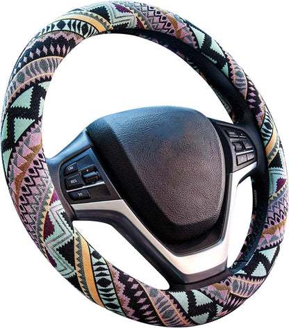 Valleycomfy Boho Steering Wheel Covers for Women Cloth Bohemian Universal