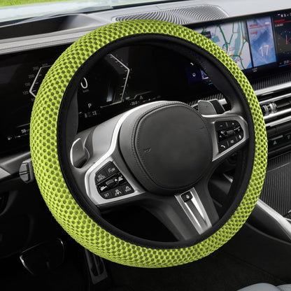 Car Steering Wheel Cover, Steering Wheel Accessories, 15 Inch Microfiber Leather Carbon Fiber Soft Anti-Slip Breathable, Car Accessories Elastic Non-Slip Cover for Most Vehicles
