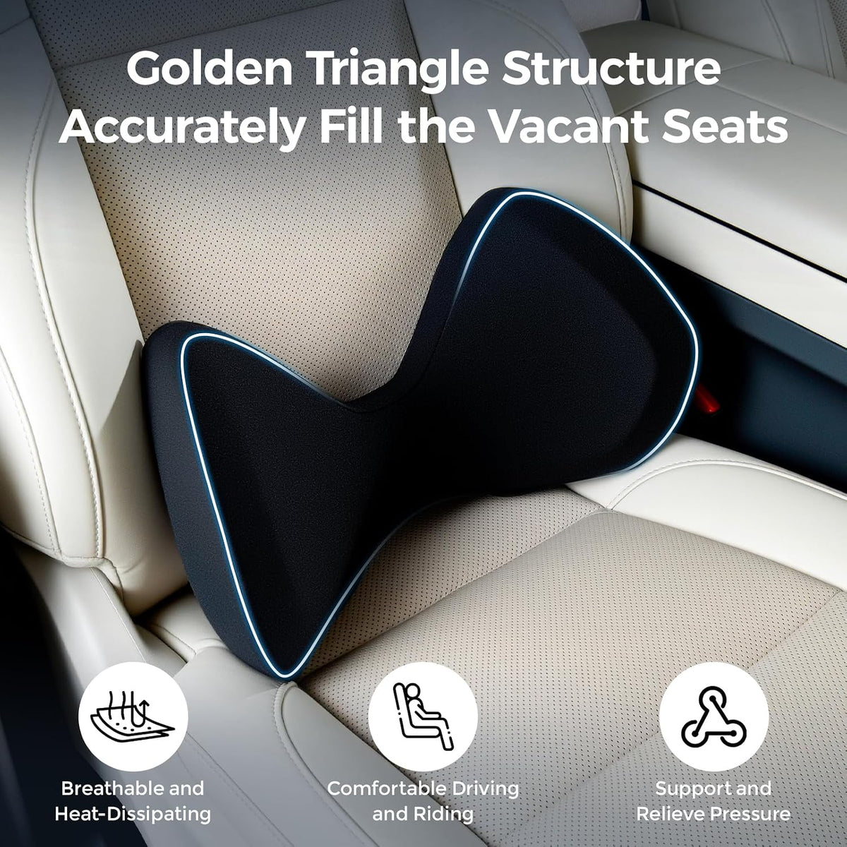 BABUR Lumbar Support Pillow for Car, Back Cushion for Low Back Pain Relief