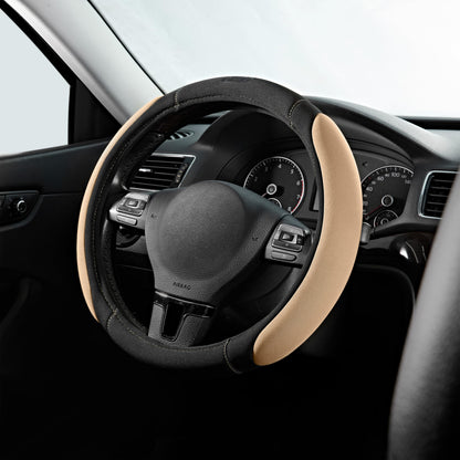 Skechers Steering Wheel Cover, Memory Foam Car Steering Wheel Cover,14.5-15inch Anti-Slip Safety Comfortable Desgin, Universal Accessory for Diverse Cars, Truck,SUV (Black & Black)
