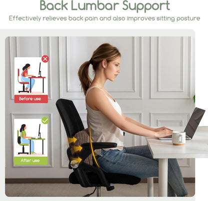 HIGOGOGO Lumbar Support Pillow for Recliner Chair/Accent Chair/Couch/Office Chair, Tufted Corduroy Back Support Cushion for Elderly, Recliner Cushions for Back Rest, Pain Relief, Reading, Brown