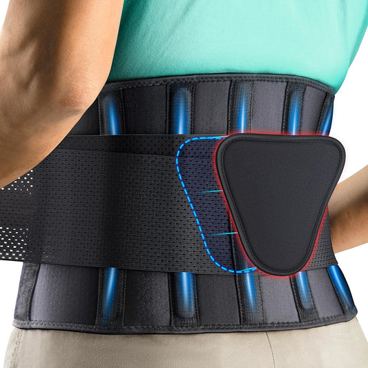 FEATOL Back Brace for Men & Women Lower Back, Sciatica Pain Relief