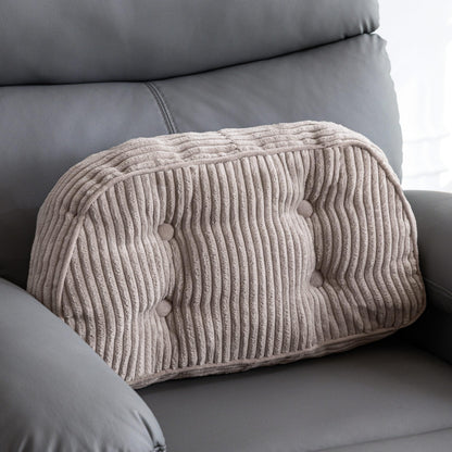 HIGOGOGO Lumbar Support Pillow for Recliner Chair/Accent Chair/Couch/Office Chair, Tufted Corduroy Back Support Cushion for Elderly, Recliner Cushions for Back Rest, Pain Relief, Reading, Brown