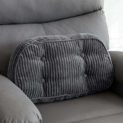 HIGOGOGO Lumbar Support Pillow for Recliner Chair/Accent Chair/Couch/Office Chair, Tufted Corduroy Back Support Cushion for Elderly, Recliner Cushions for Back Rest, Pain Relief, Reading, Brown