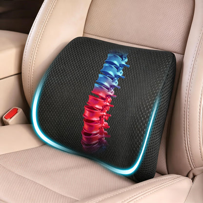 Lumbar Support Pillow for Car & Office Chair - High-Density Memory Foam Back Cushion for Sciatica & Lower Back Pain Relief - Non-Slip Support for Driving & Desk Workers