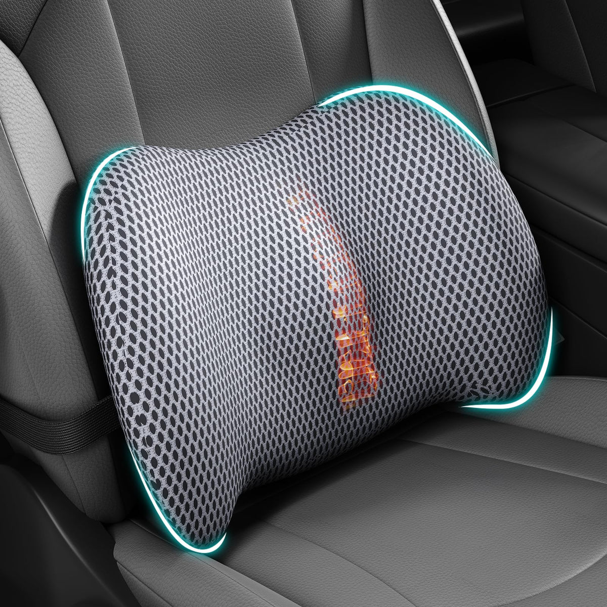 BYMECOST Lumbar Support Pillow for Car, Memory Foam Car Back Cushion