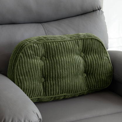 HIGOGOGO Lumbar Support Pillow for Recliner Chair/Accent Chair/Couch/Office Chair, Tufted Corduroy Back Support Cushion for Elderly, Recliner Cushions for Back Rest, Pain Relief, Reading, Brown