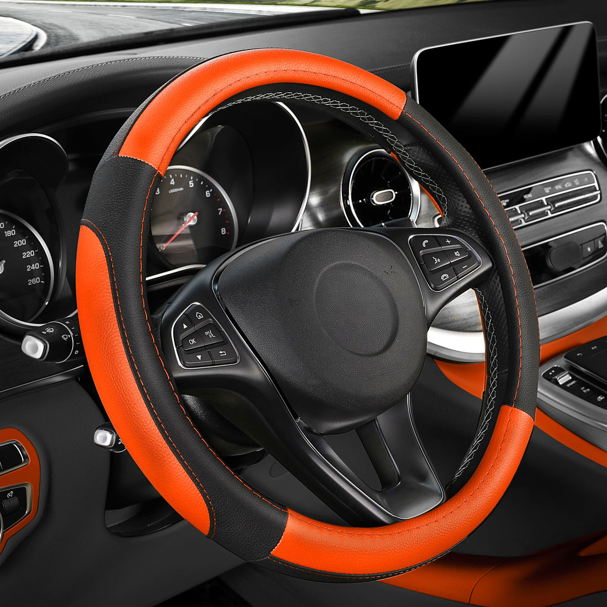 SEG Direct Car Steering Wheel Cover for F150 Tundra Range Rover 15.5"-16"